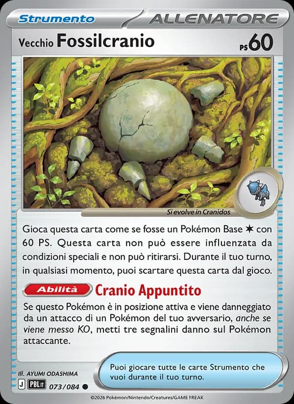 Vecchio Fossilcranio card in Italian