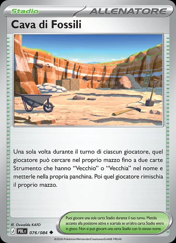 Cava di Fossili card in Italian