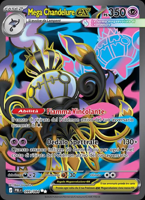 Mega Chandelure-ex card in Italian