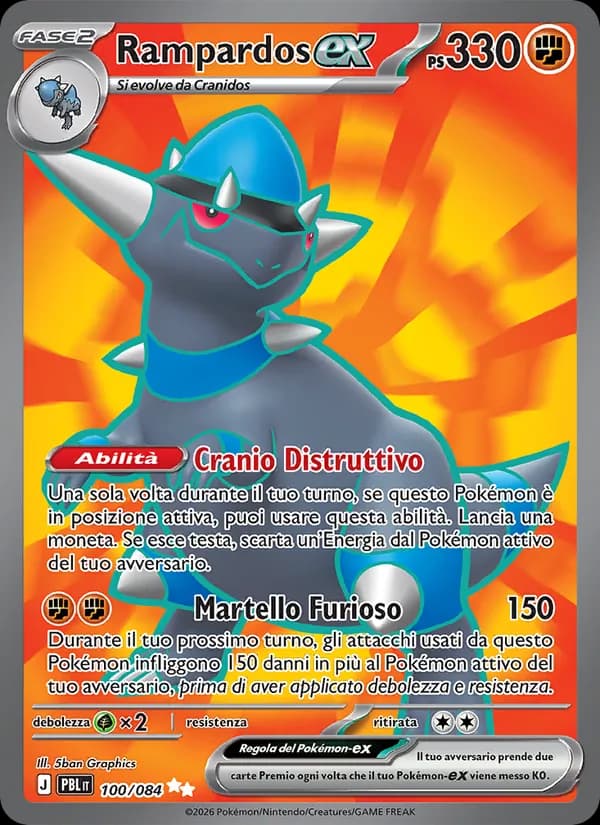 Rampardos-ex card in Italian