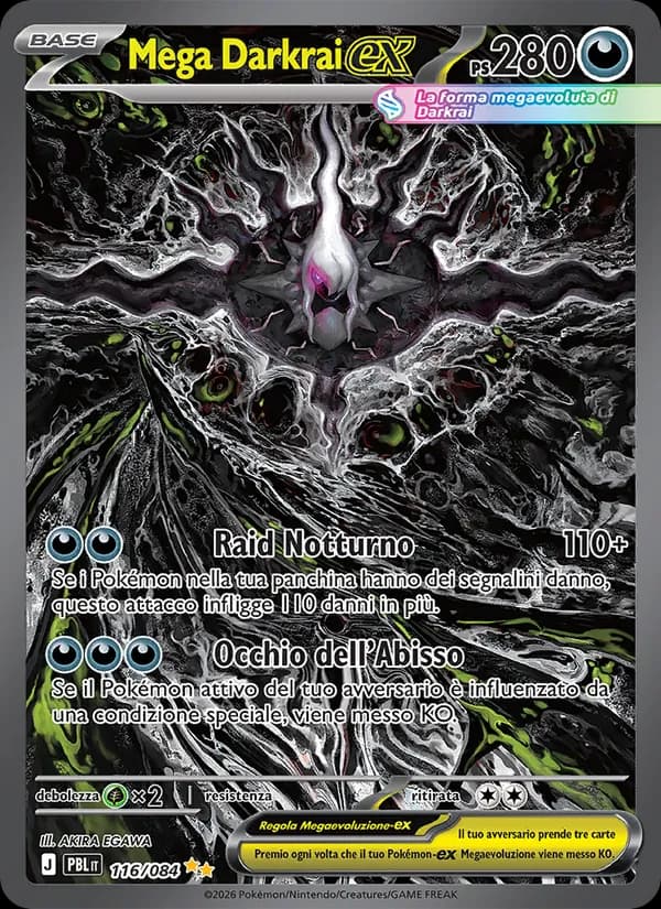 Mega Darkrai-ex card in Italian