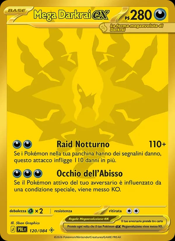 Mega Darkrai-ex card in Italian