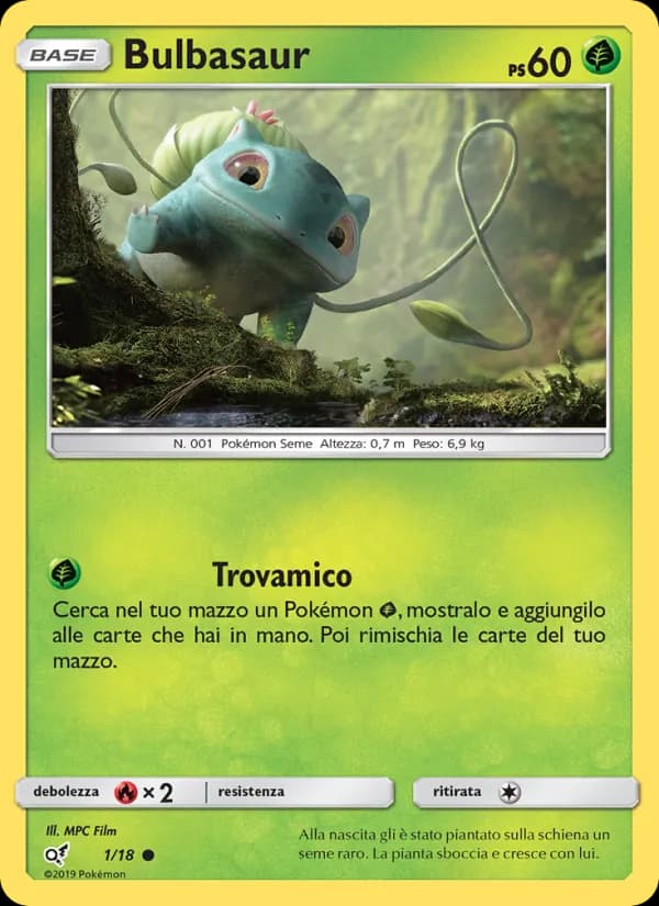 Bulbasaur card in Italian