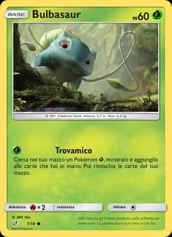 Bulbasaur card in Italian