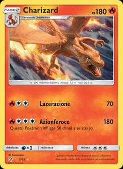 Charizard card in Italian