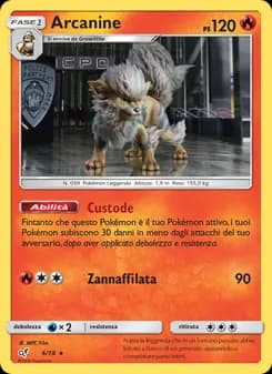 Arcanine card in Italian