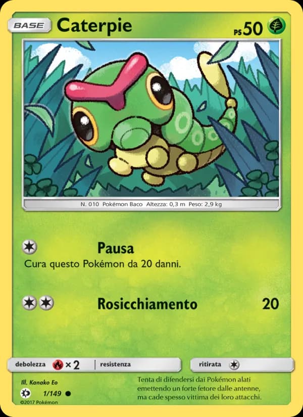Caterpie card in Italian