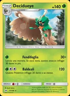 Decidueye card in Italian