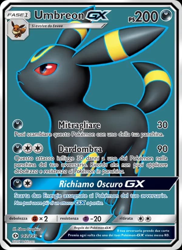 Umbreon GX card in Italian
