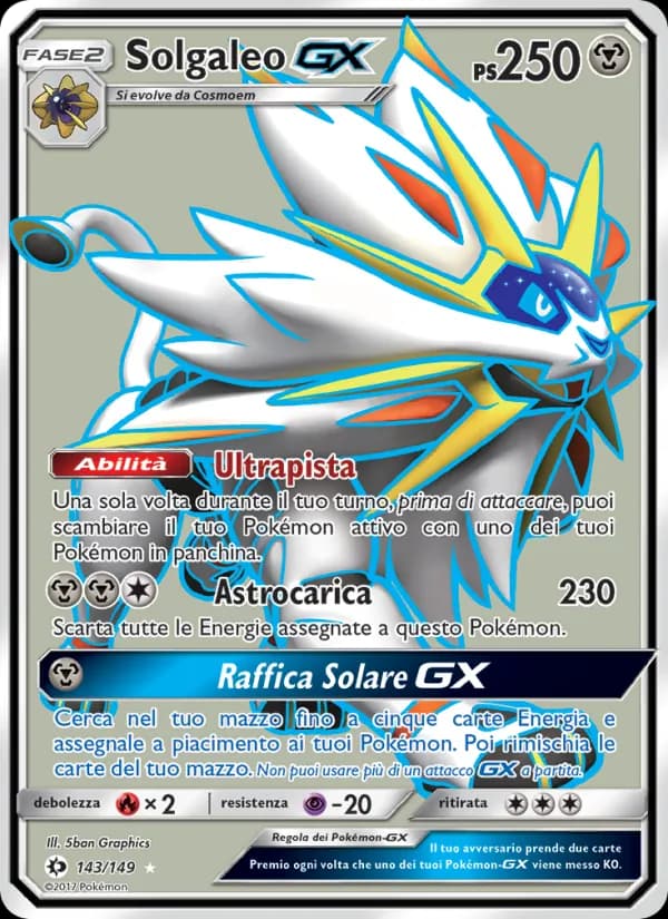 Solgaleo GX card in Italian