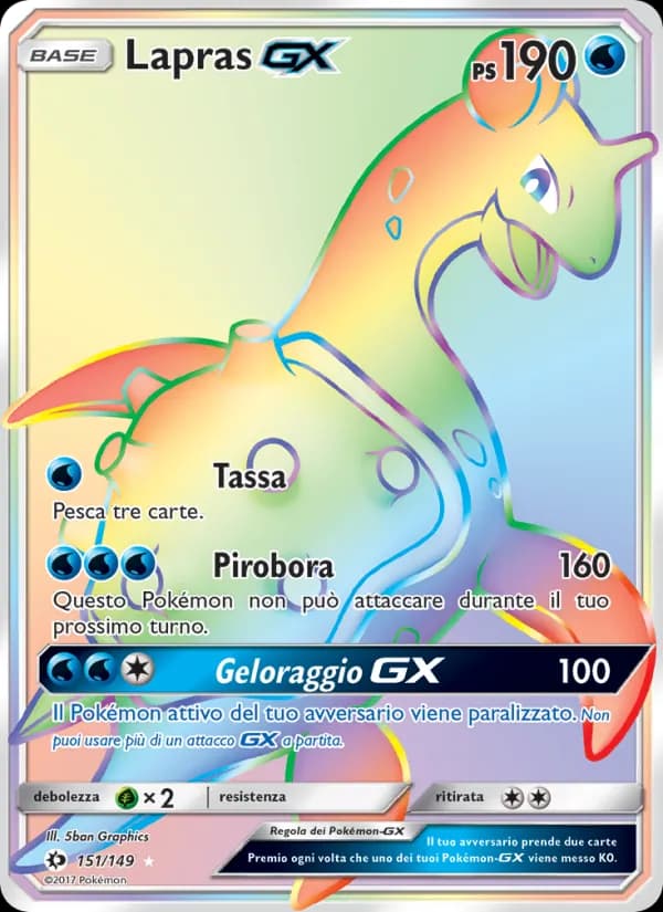 Lapras GX card in Italian