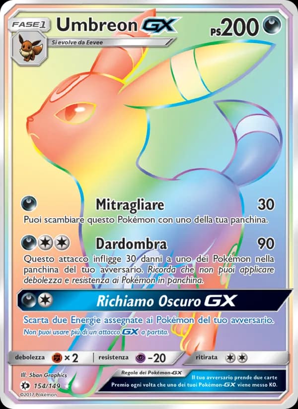 Umbreon GX card in Italian