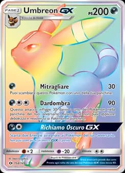 Umbreon GX card in Italian