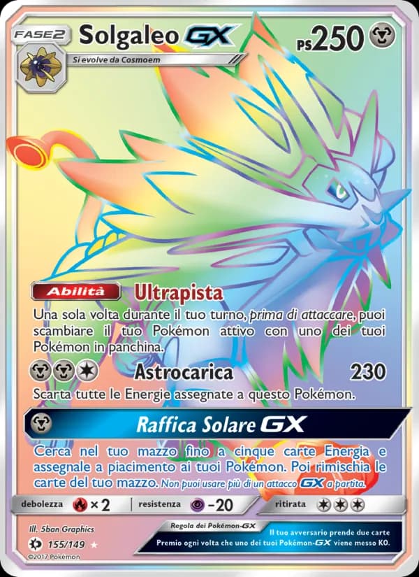 Solgaleo GX card in Italian