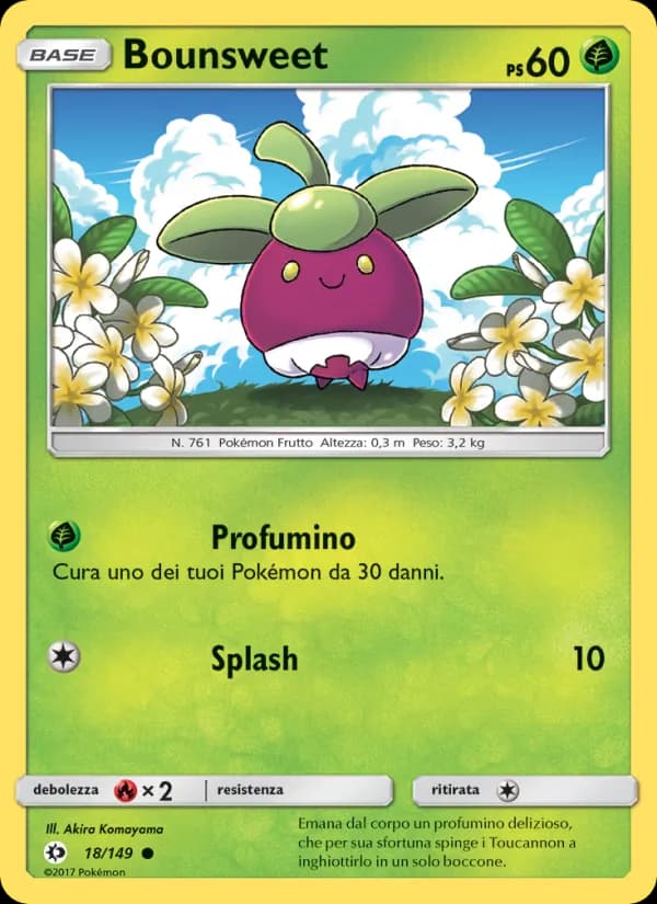 Bounsweet card in Italian
