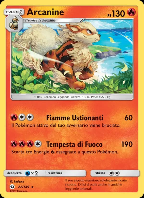 Arcanine card in Italian
