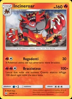 Incineroar card in Italian