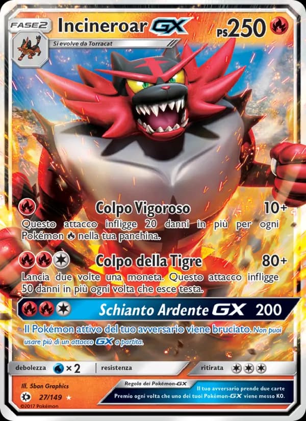 Incineroar GX card in Italian