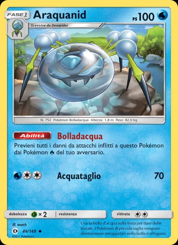 Araquanid card in Italian