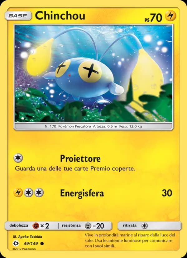 Chinchou card in Italian