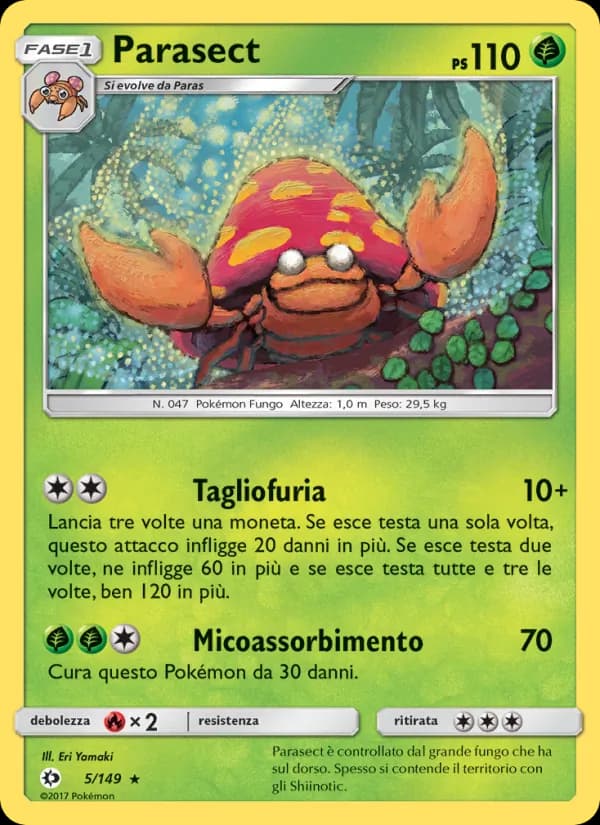 Parasect card in Italian