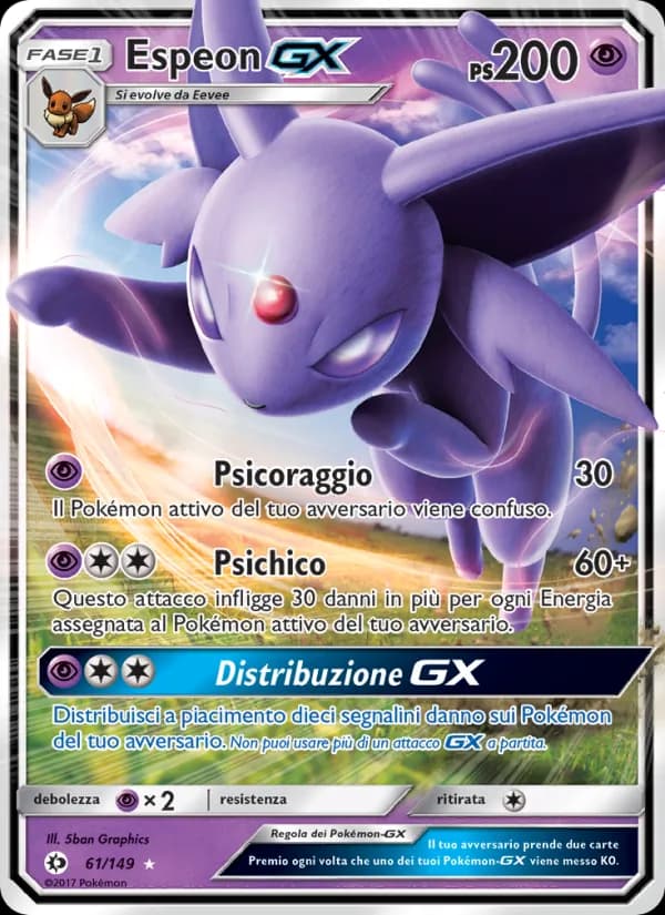 Espeon GX card in Italian