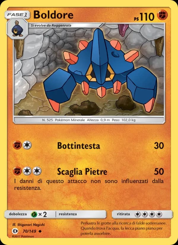 Boldore card in Italian