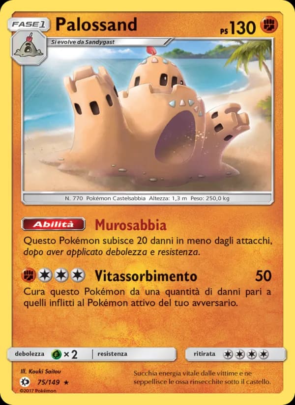 Palossand card in Italian