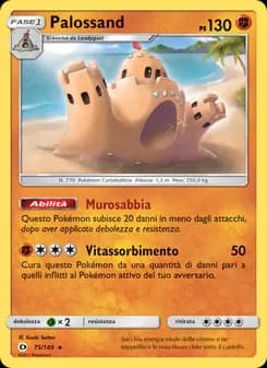 Palossand card in Italian