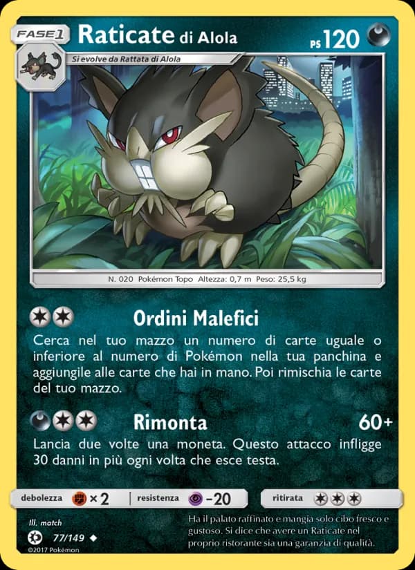 Raticate di Alola card in Italian