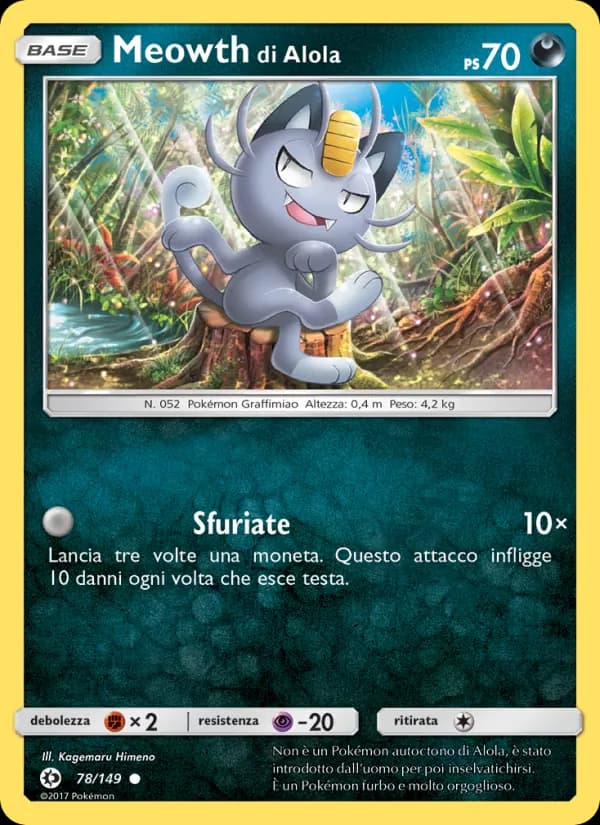 Meowth di Alola card in Italian