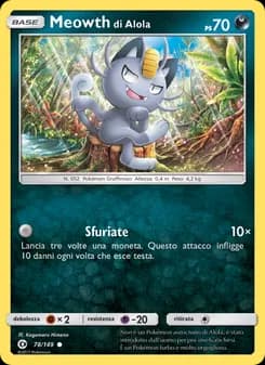 Meowth di Alola card in Italian