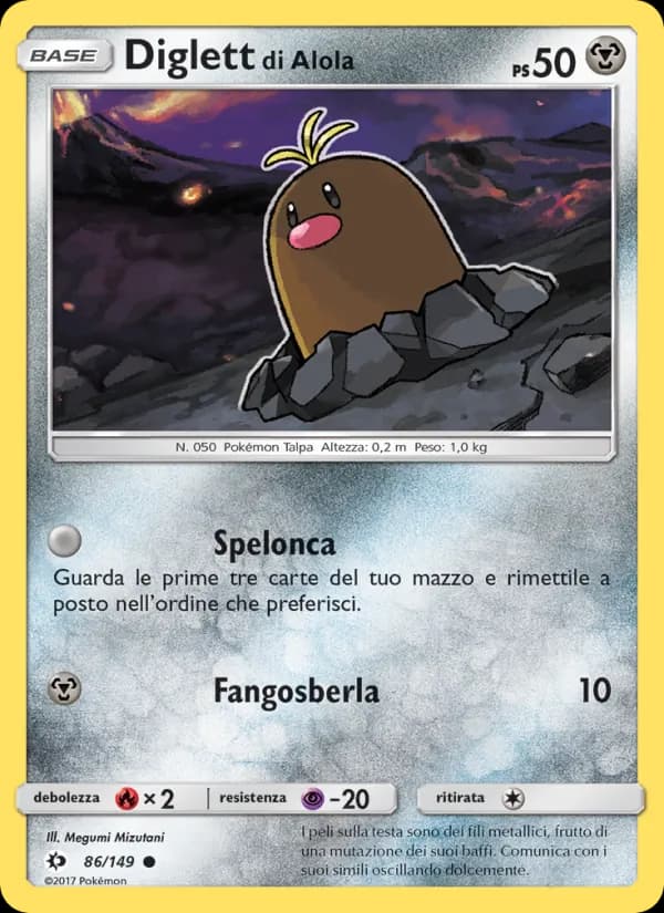 Diglett di Alola card in Italian