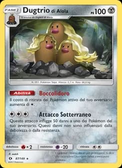 Dugtrio di Alola card in Italian
