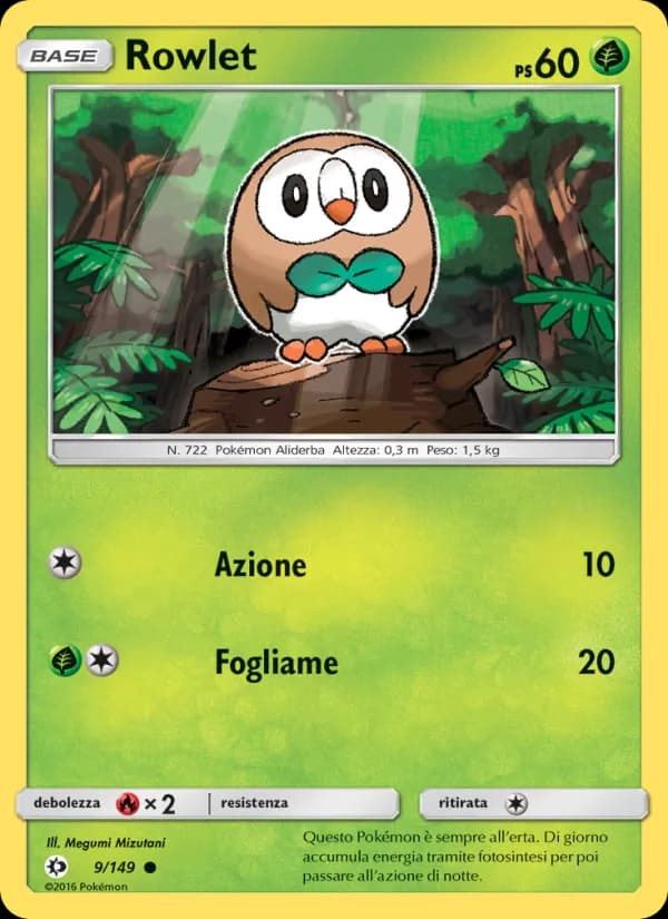 Rowlet card in Italian