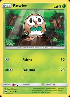 Rowlet card in Italian