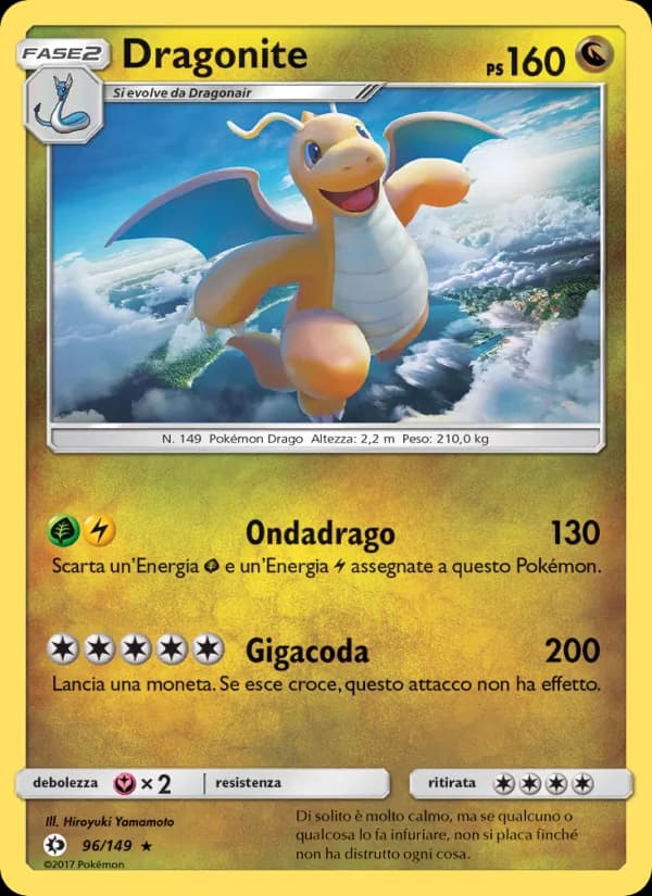 Dragonite card in Italian