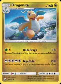 Dragonite card in Italian