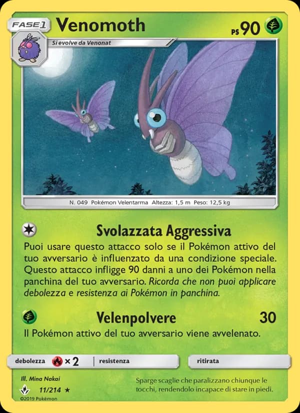 Venomoth card in Italian