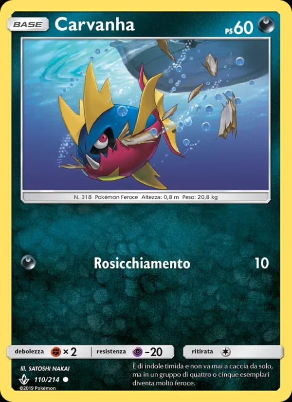 Carvanha card in Italian