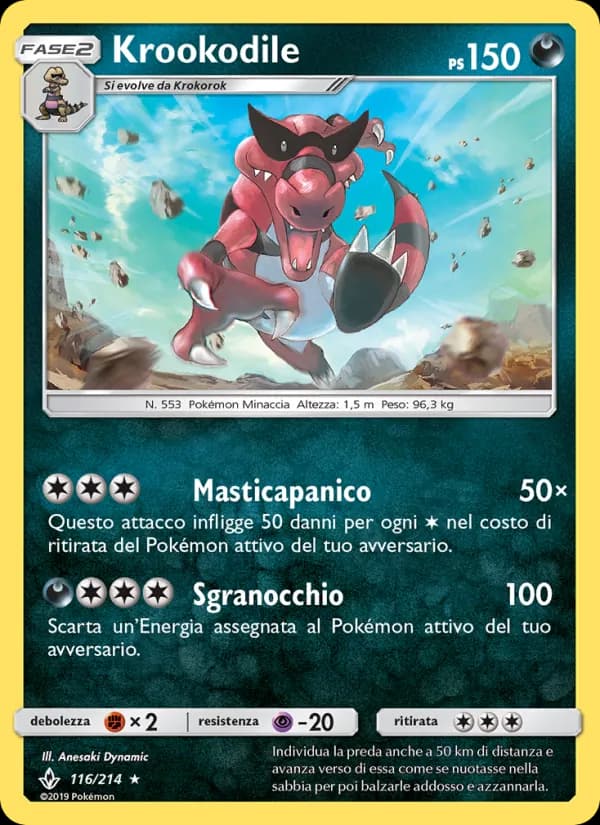Krookodile card in Italian