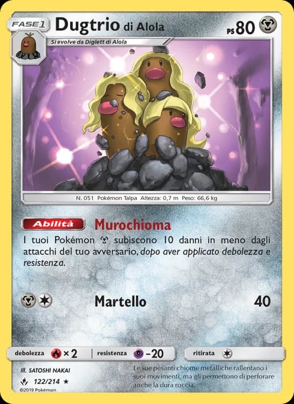 Dugtrio di Alola card in Italian