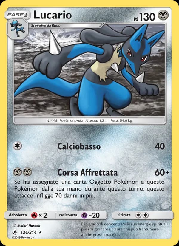 Lucario card in Italian