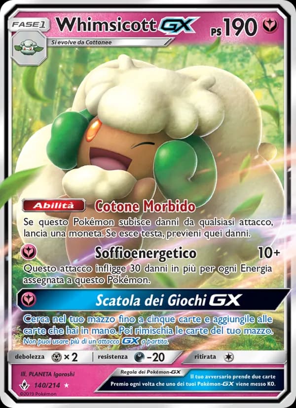 Whimsicott GX card in Italian