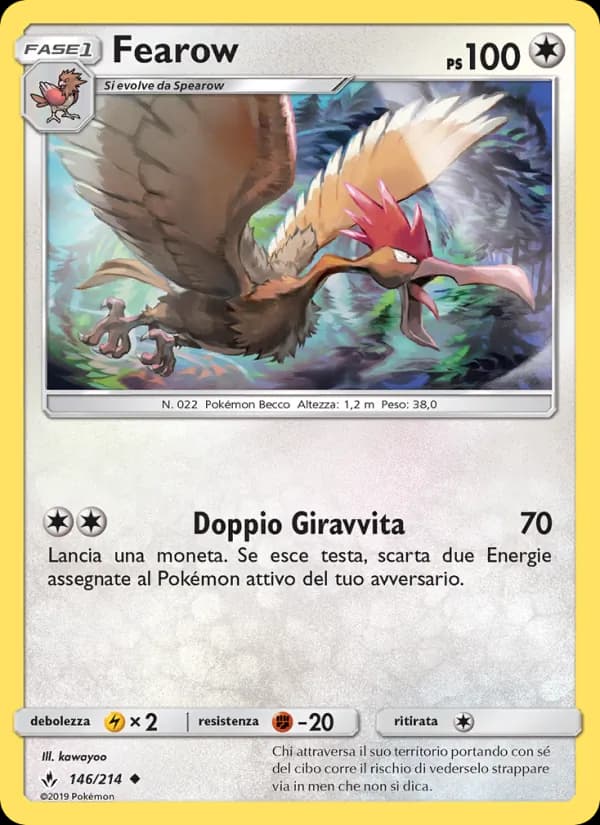 Fearow card in Italian