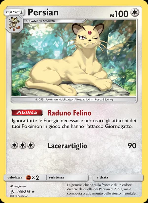 Persian card in Italian
