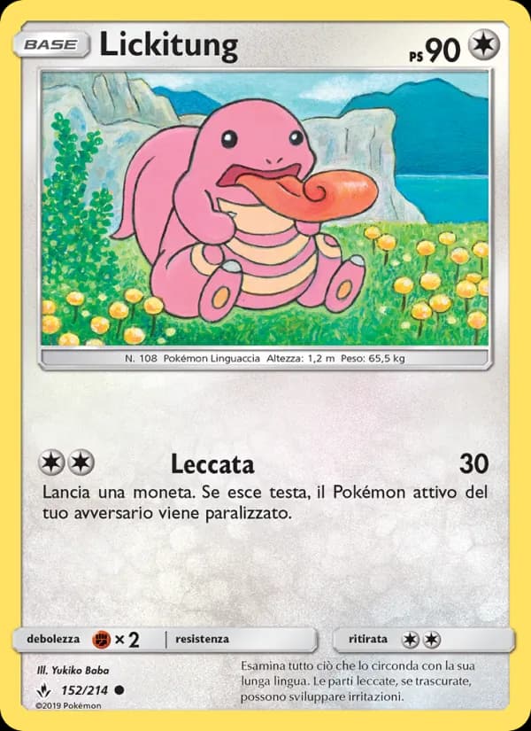 Lickitung card in Italian