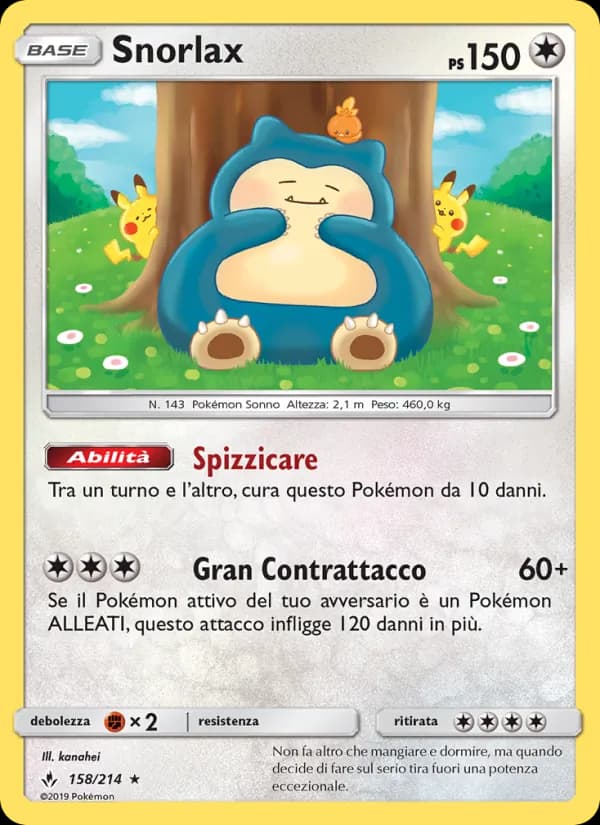 Snorlax card in Italian