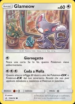 Glameow card in Italian