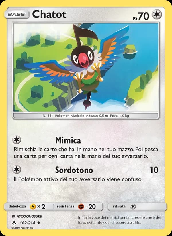 Chatot card in Italian
